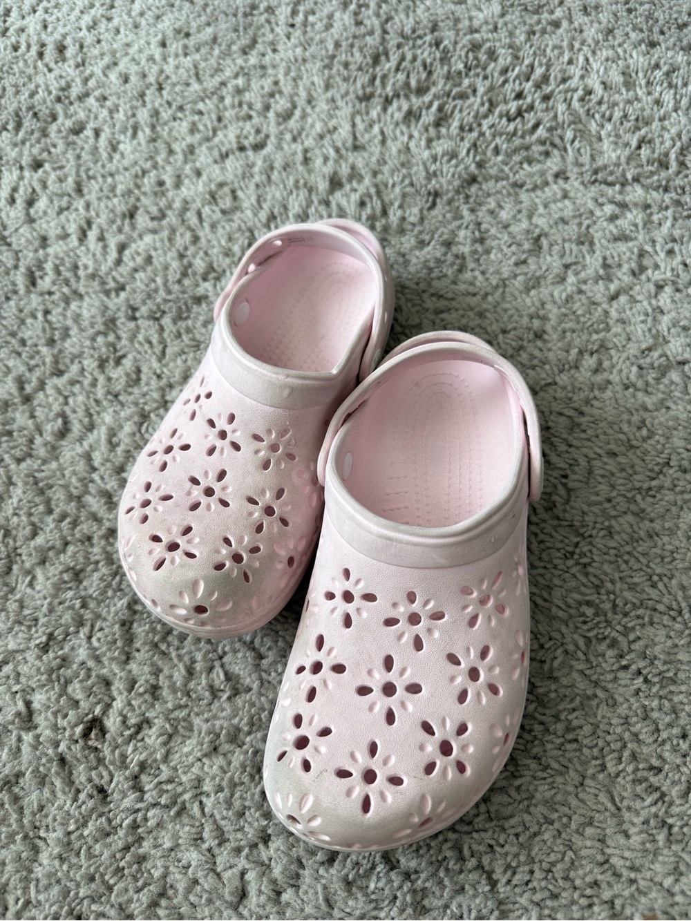 CROCS Kids Light Pink Floral Clogs